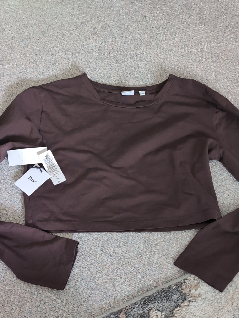 TNA Women’s Cropped Long-Sleeve Top in Chocolate Brown